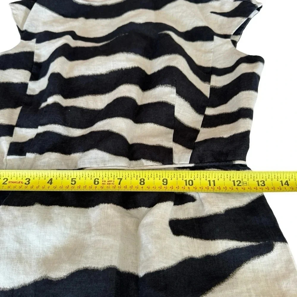 Banana Republic || Linen Safari Resort Zebra Print Dress Sz 4 - Picture 7 of 7